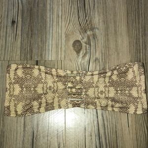 Snake skin strapless bikini top